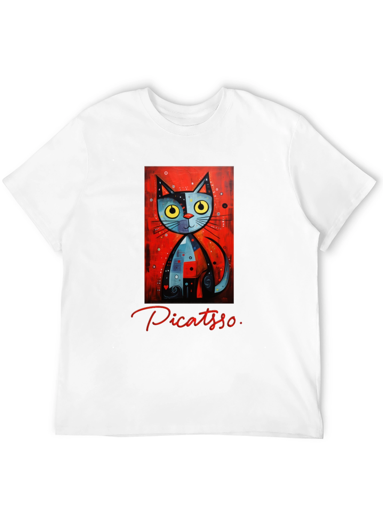 Picatso Cat Graphic T-Shirt - Artistic Novelty Tee