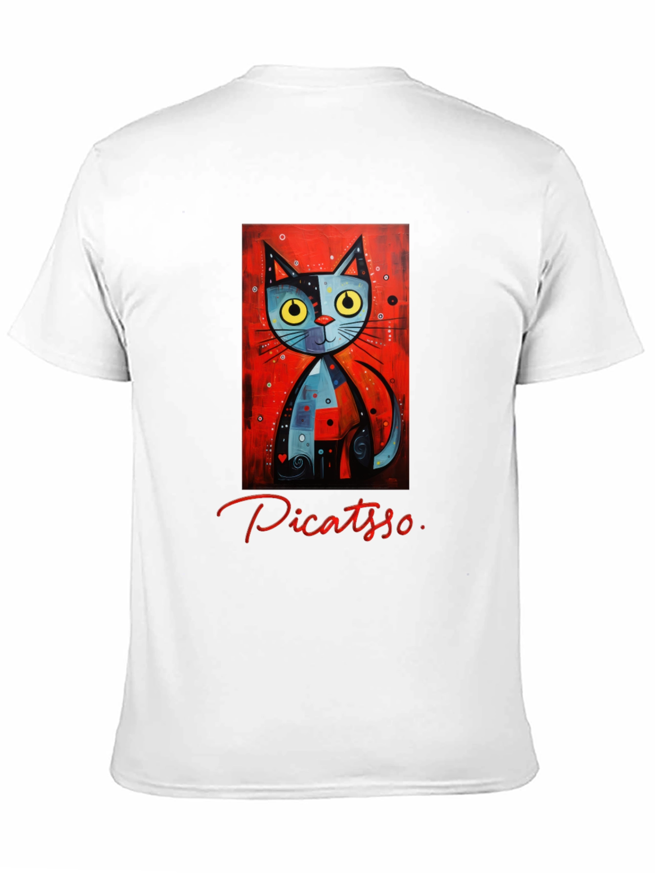 Picatso Cat Graphic T-Shirt - Artistic Novelty Tee