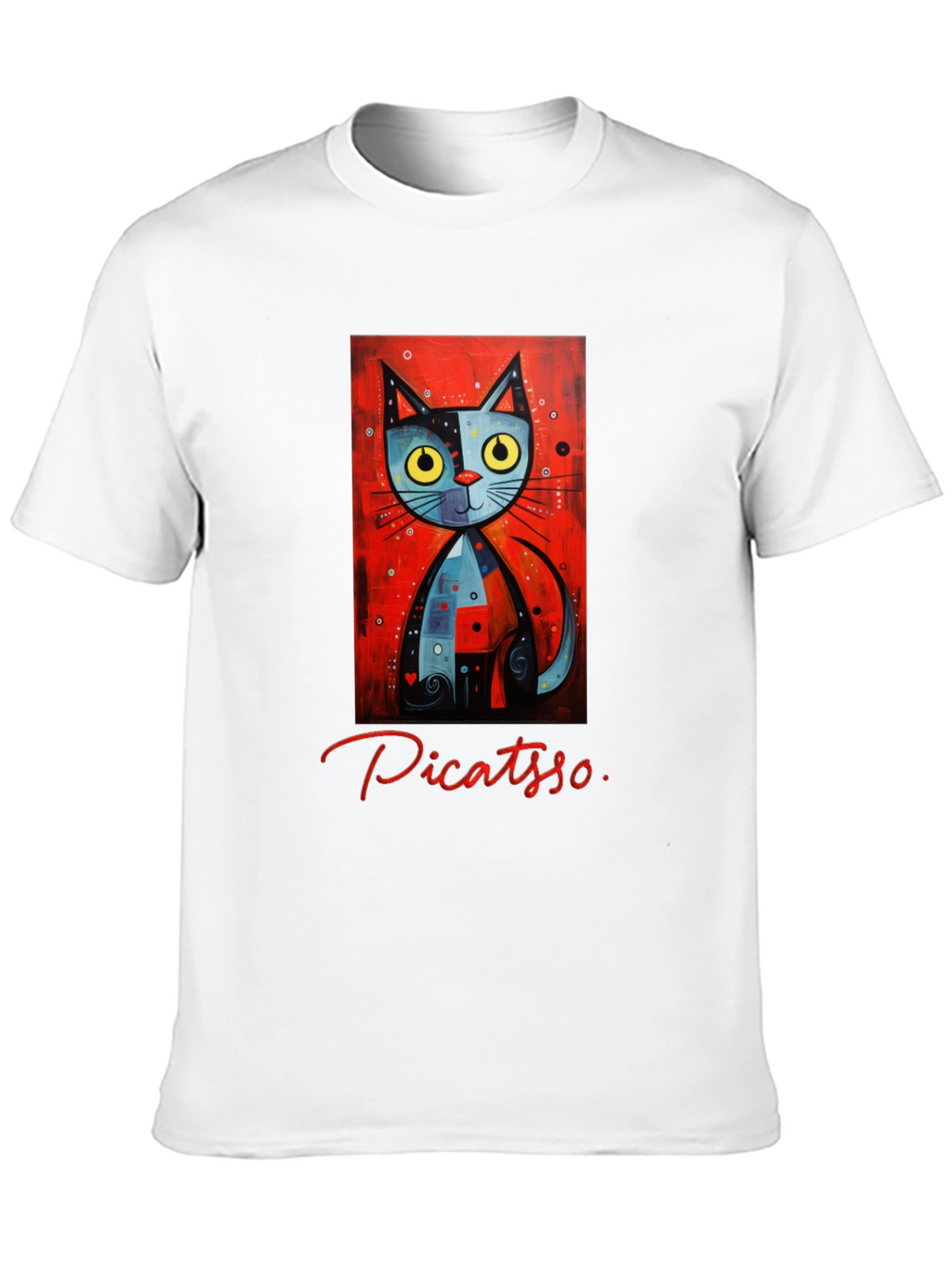 Picatso Cat Graphic T-Shirt - Artistic Novelty Tee