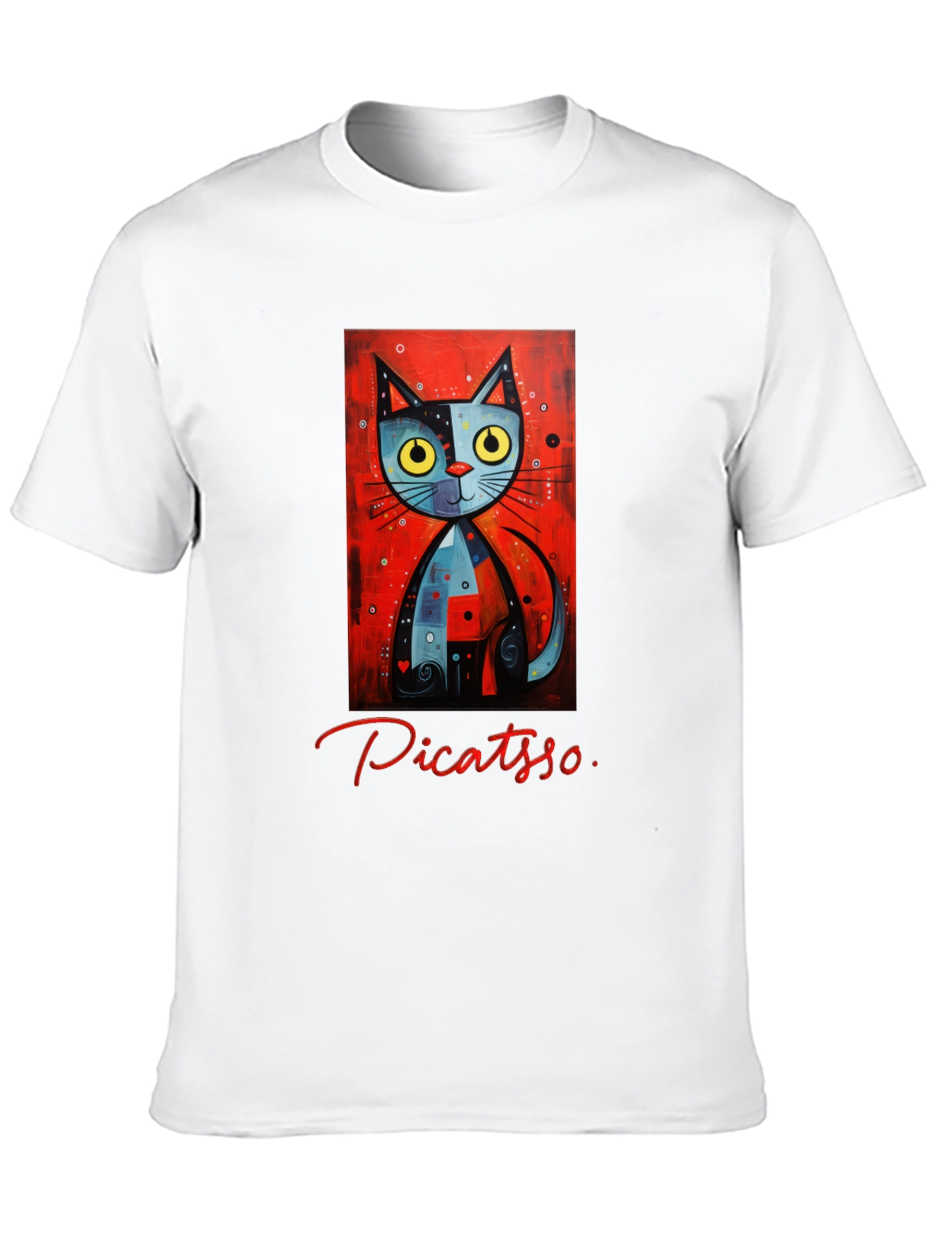 Picatso Cat Graphic T-Shirt - Artistic Novelty Tee