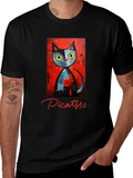 Picatso Cat Graphic T-Shirt - Artistic Novelty Tee