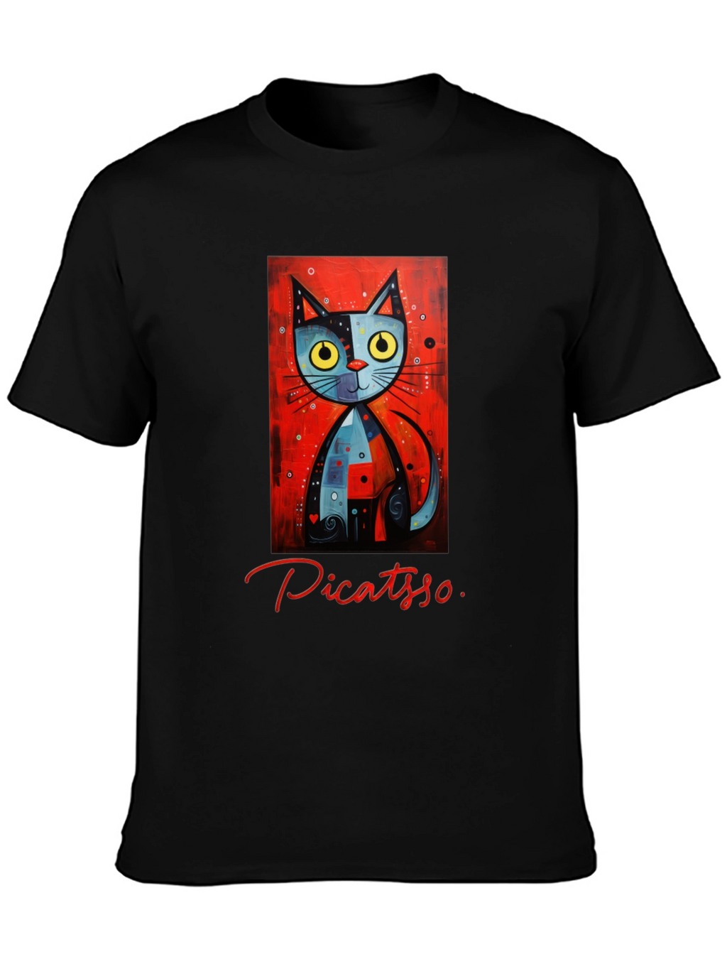 Picatso Cat Graphic T-Shirt - Artistic Novelty Tee
