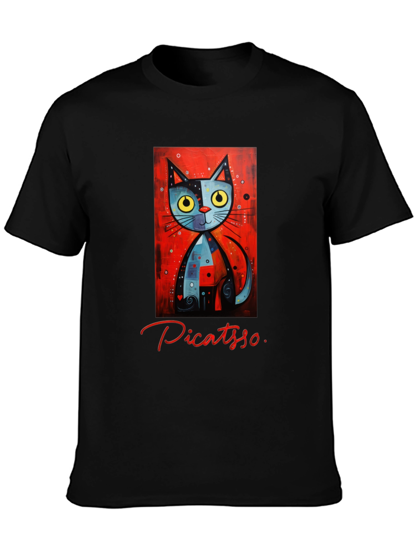 Picatso Cat Graphic T-Shirt - Artistic Novelty Tee
