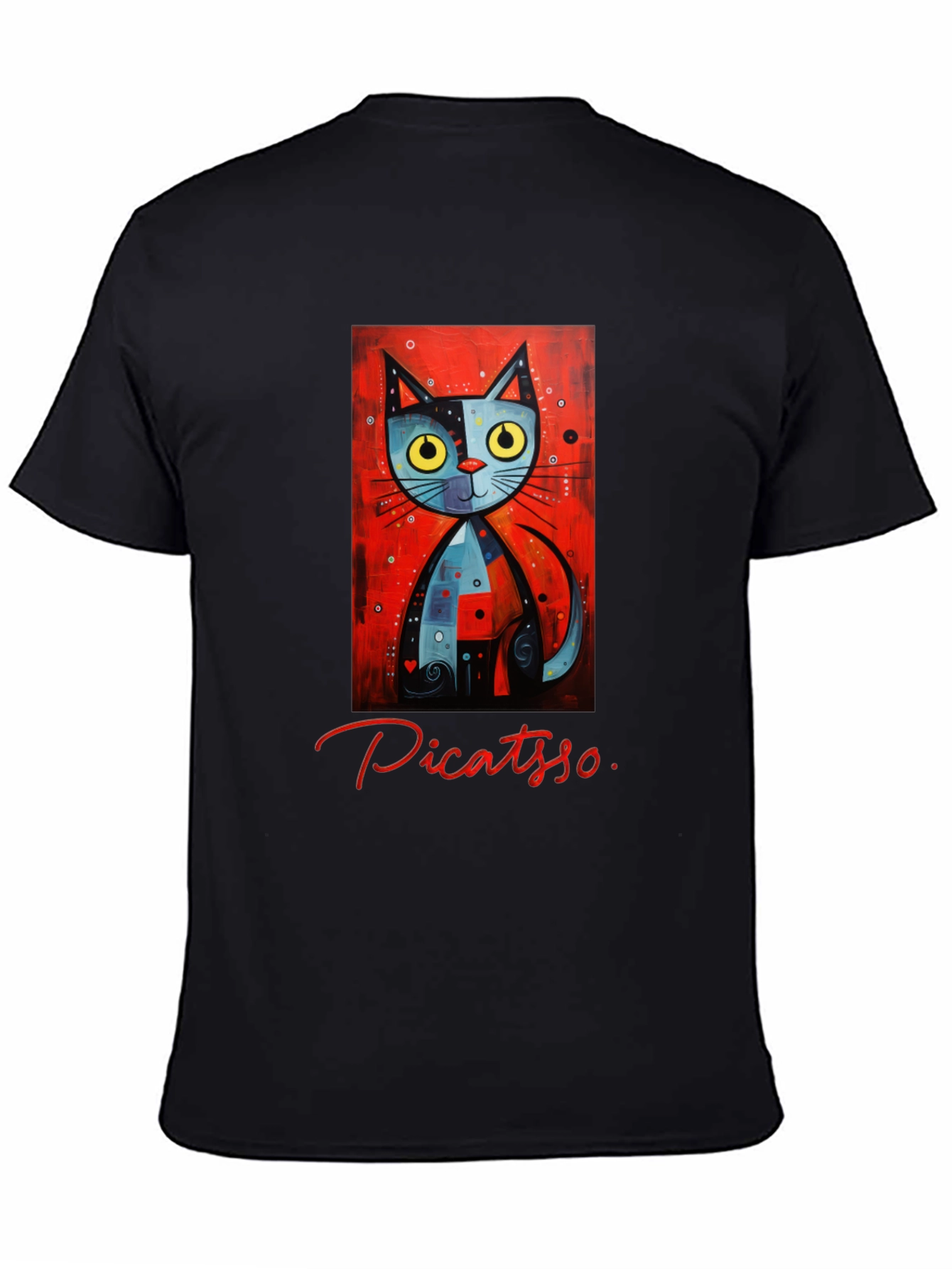 Picatso Cat Graphic T-Shirt - Artistic Novelty Tee