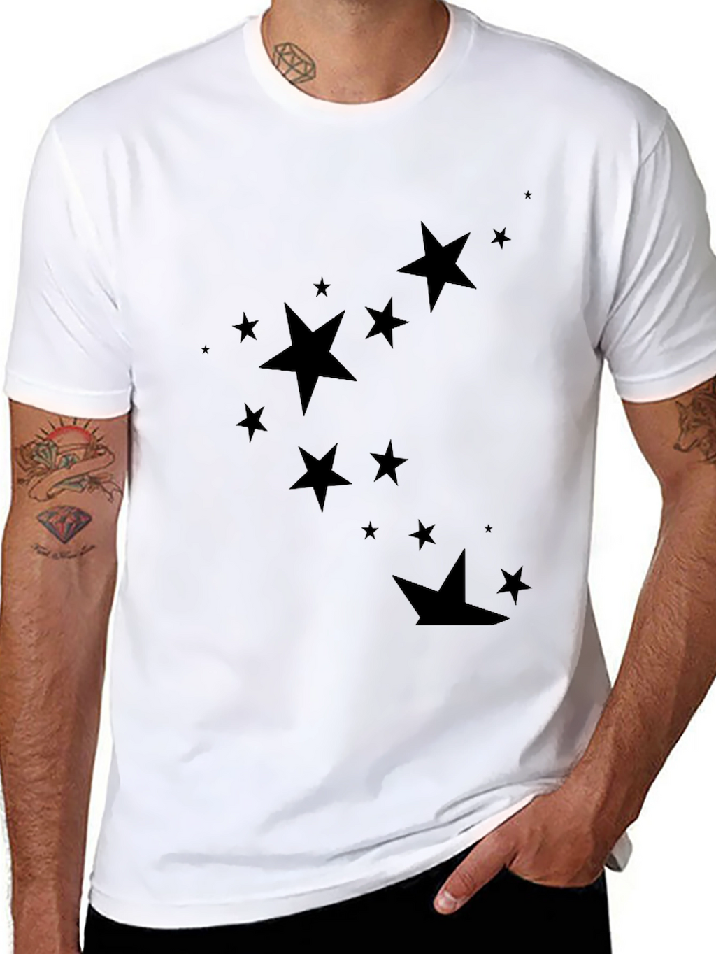 Starry Night Black Tee - Stylish Mens Casual Wear