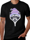 Raccoon in a Hat Graphic Tee - Black T-Shirt