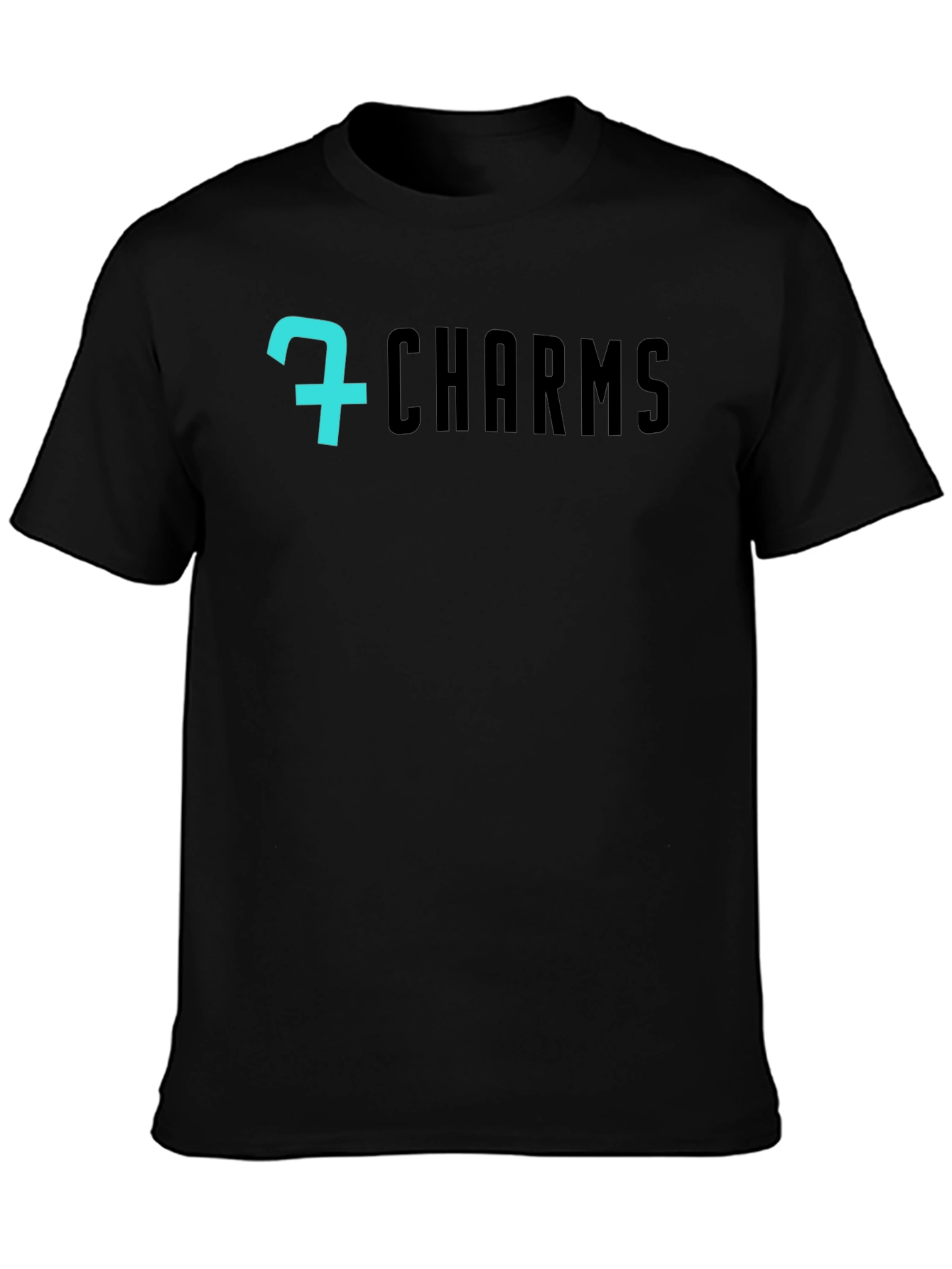 7 Charms Black Graphic Tee - Modern Style
