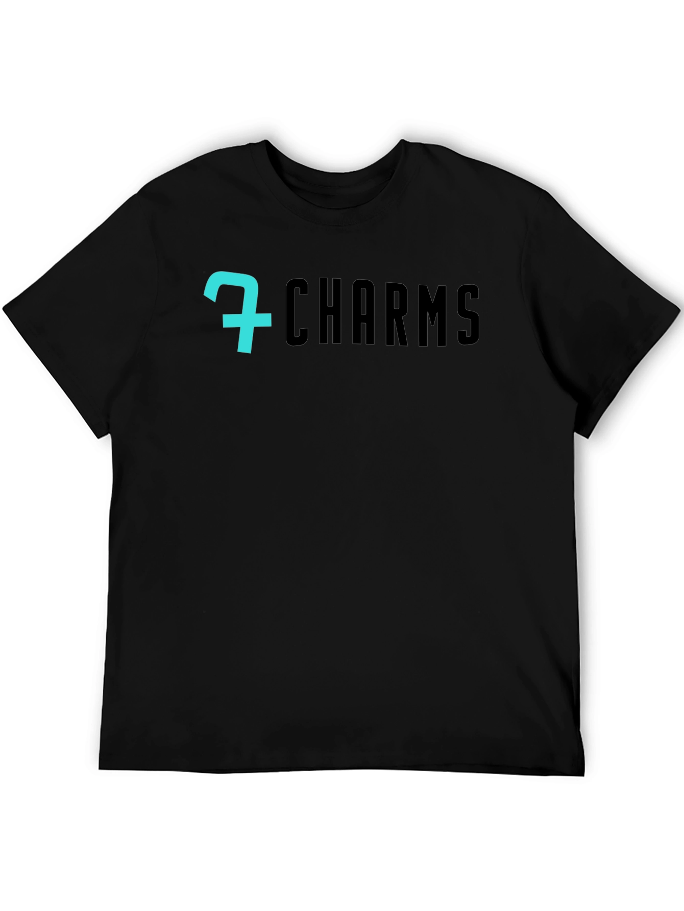 7 Charms Black Graphic Tee - Modern Style