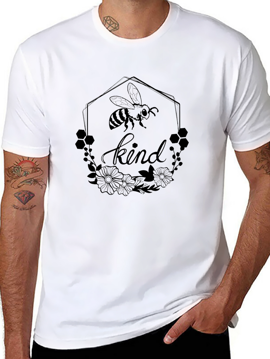 Bee Kind Graphic Tee - Unisex Black T-Shirt