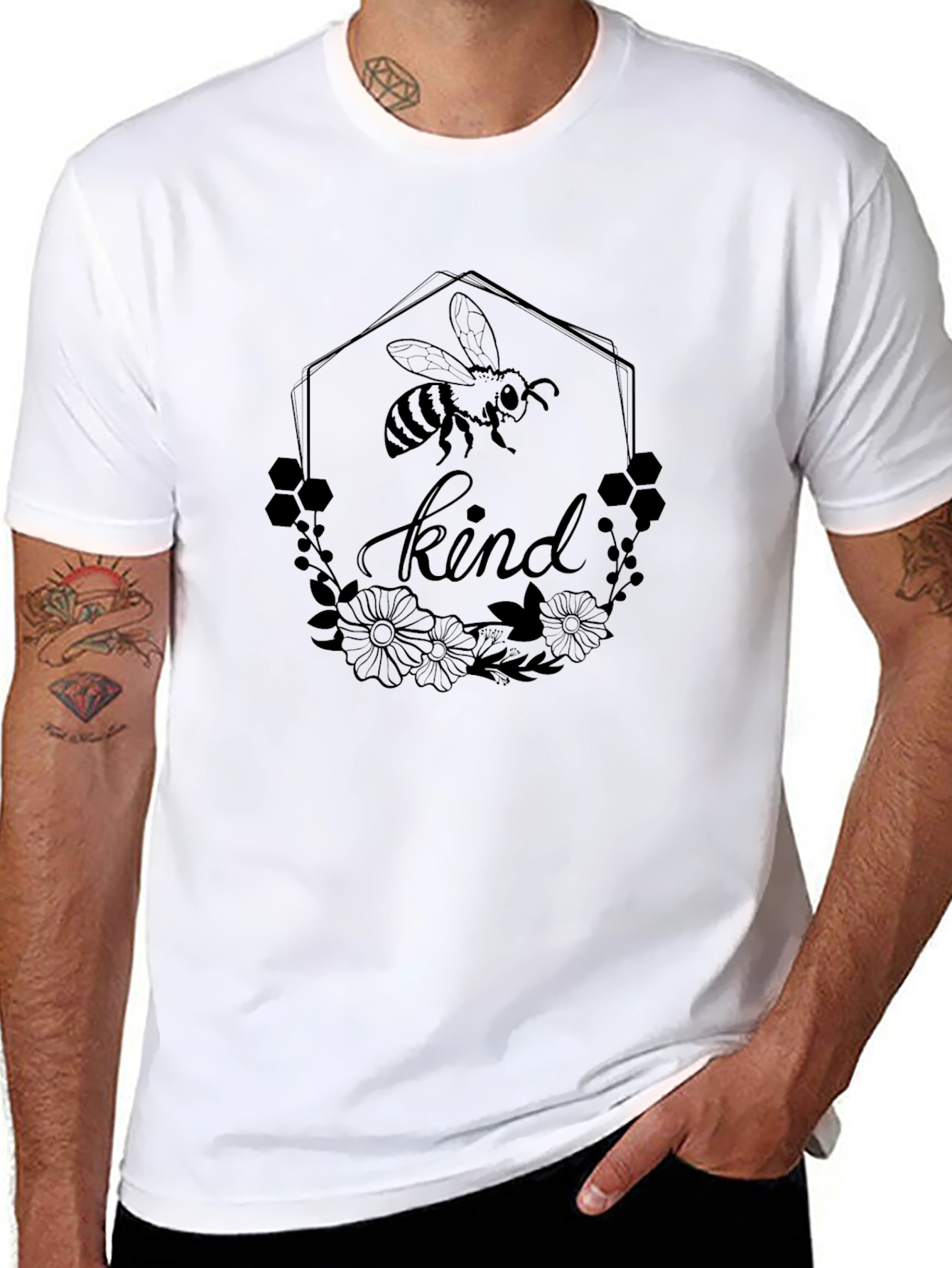 Bee Kind Graphic Tee - Unisex Black T-Shirt