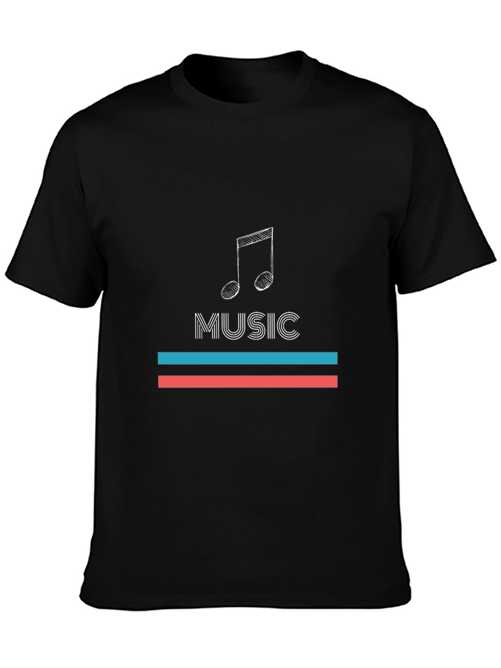 Music Note Graphic Black T-Shirt
