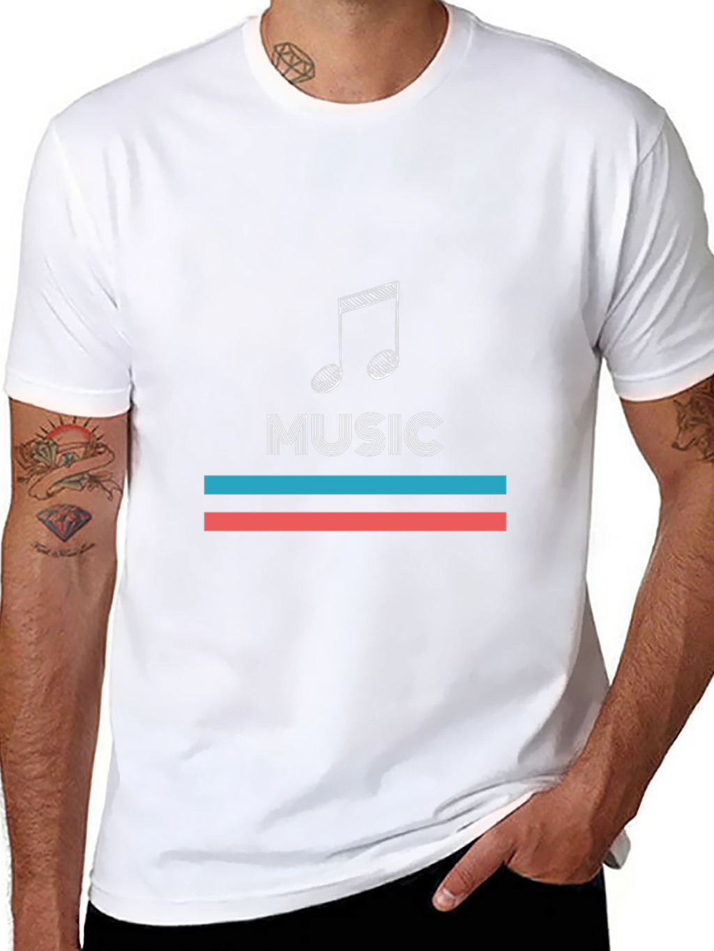 Music Note Graphic Black T-Shirt