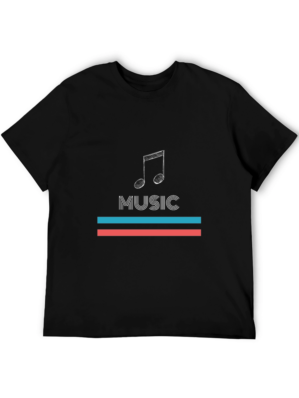 Music Note Graphic Black T-Shirt