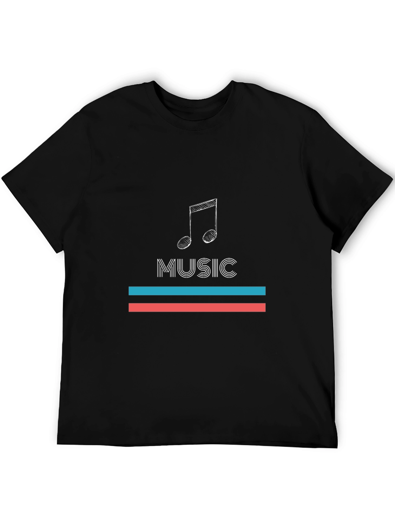 Music Note Graphic Black T-Shirt