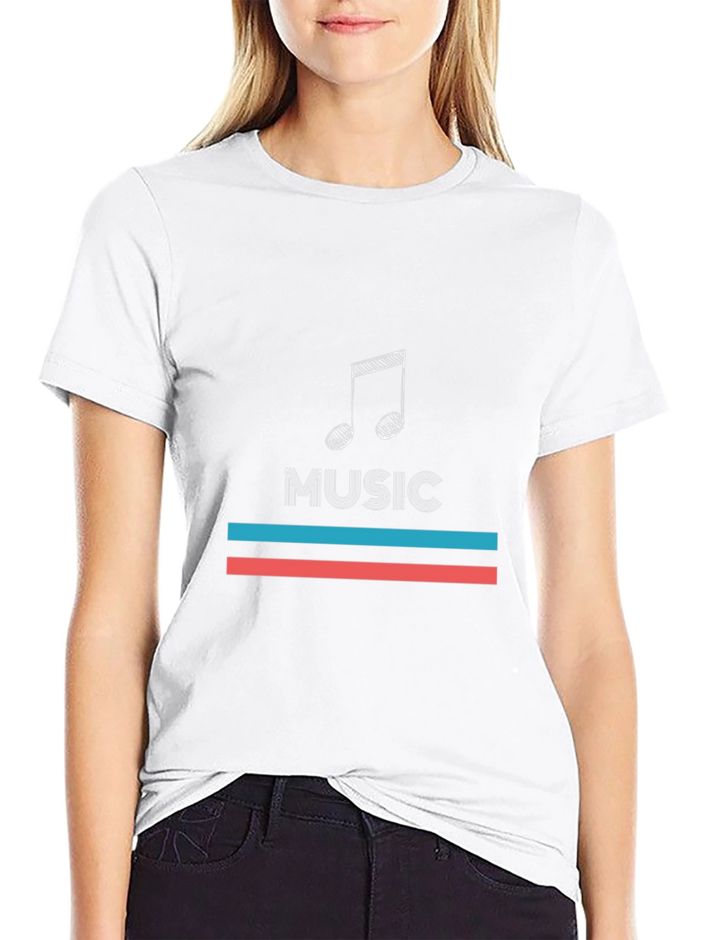 Music Note Graphic Black T-Shirt