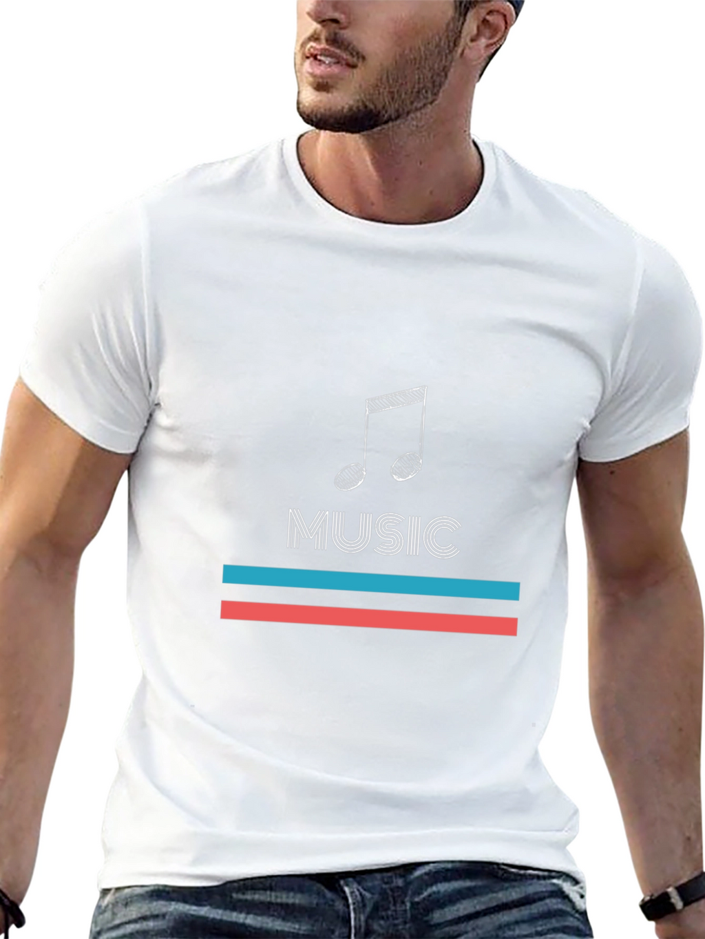 Music Note Graphic Black T-Shirt
