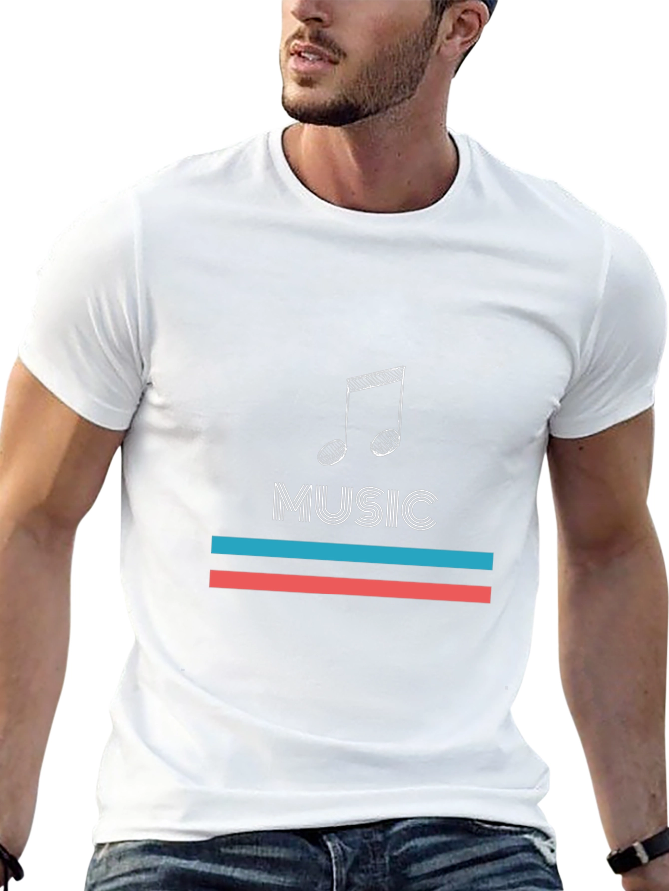 Music Note Graphic Black T-Shirt