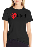 Be Kind Heart Graphic Tee - Black