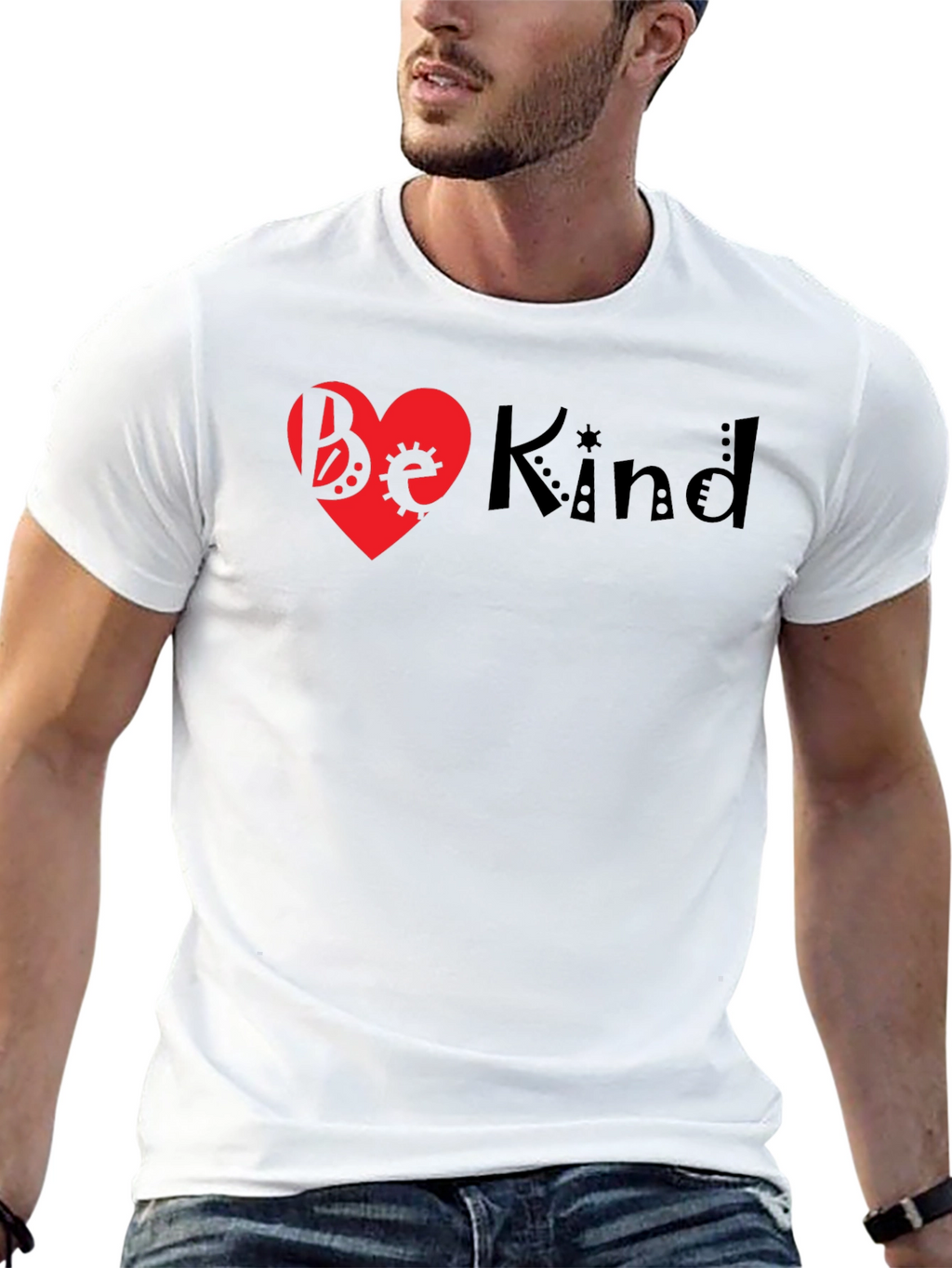 Be Kind Heart Graphic Tee - Black