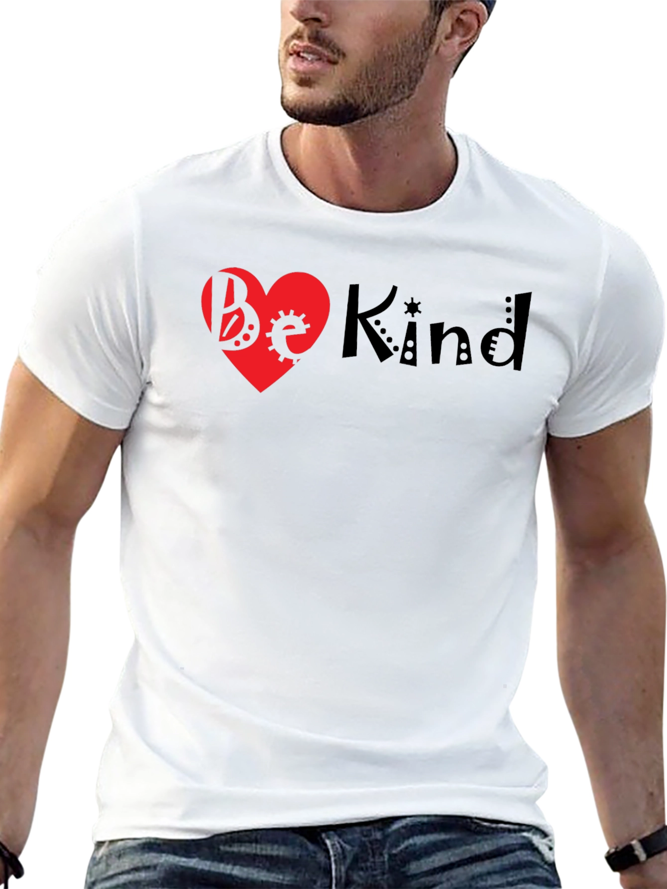 Be Kind Heart Graphic Tee - Black