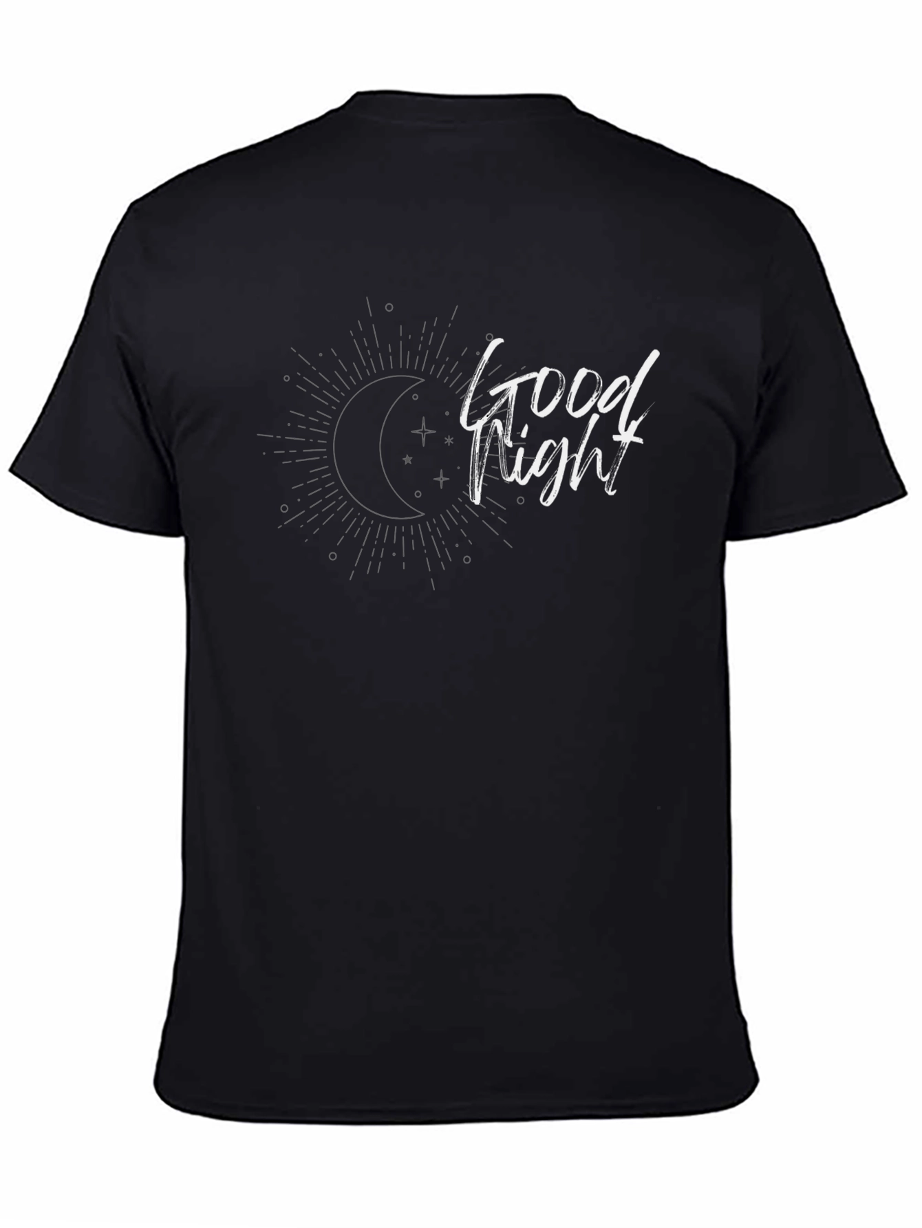 Good Night Graphic Tee - Black Casual T-Shirt