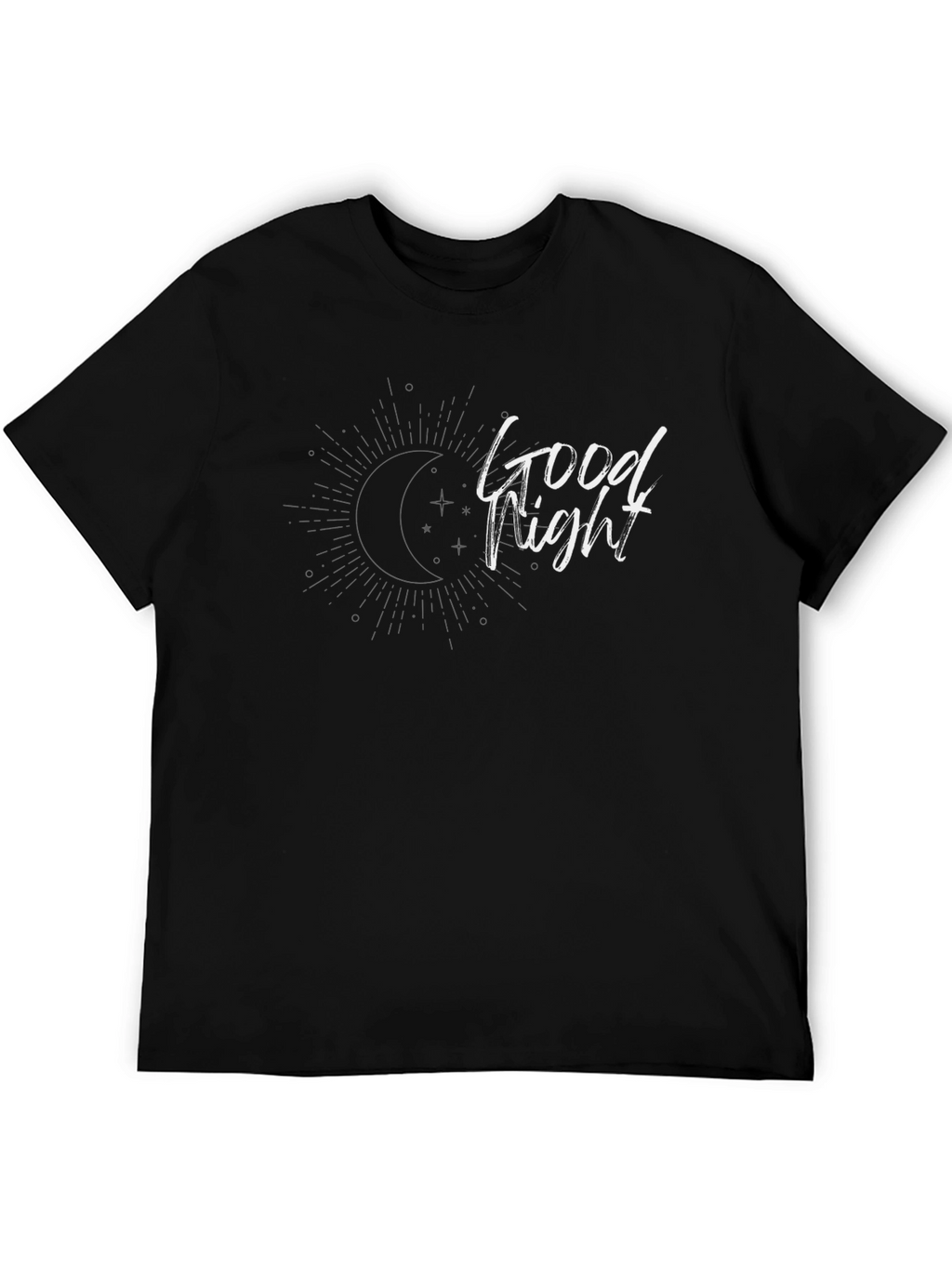 Good Night Graphic Tee - Black Casual T-Shirt