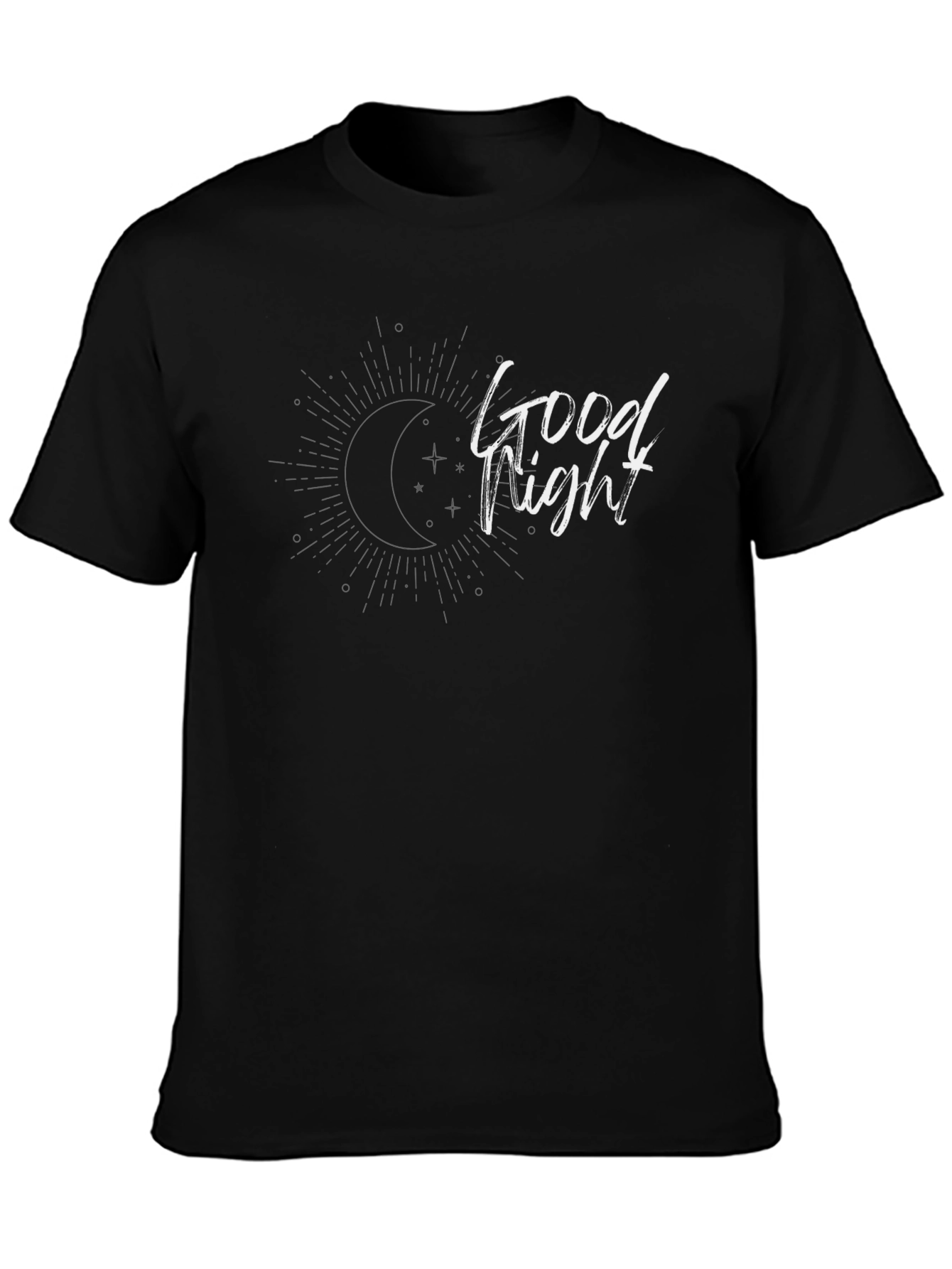 Good Night Graphic Tee - Black Casual T-Shirt