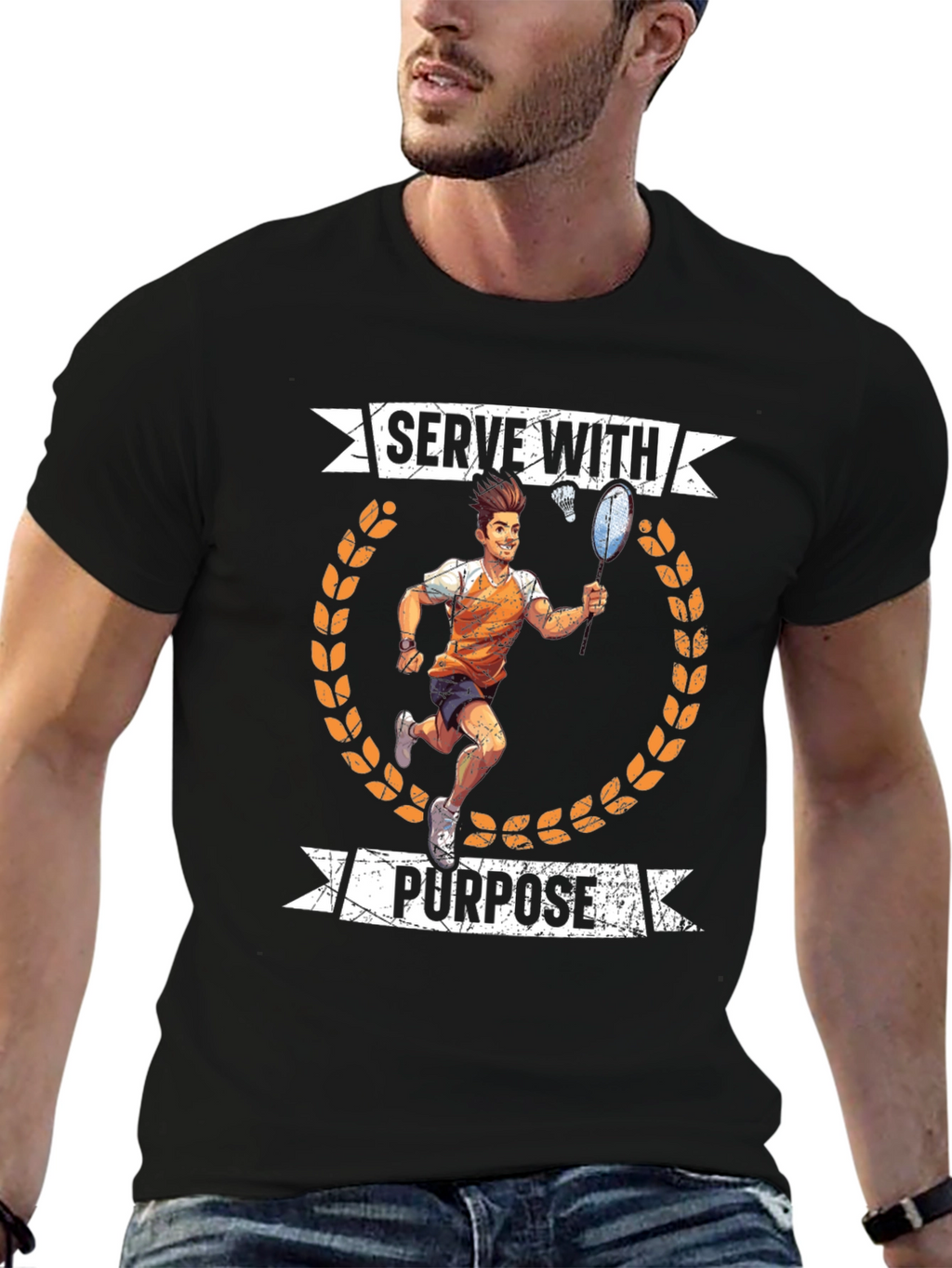 Serve With Purpose Badminton Graphic T-Shirt