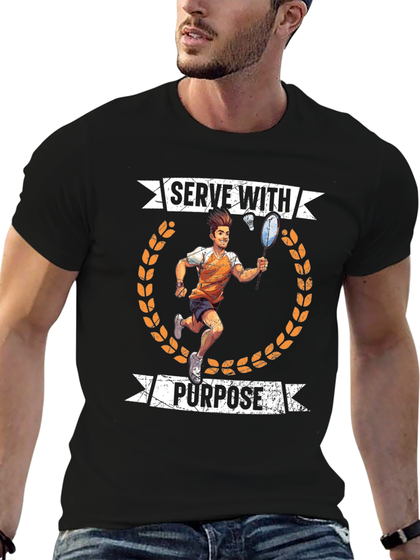 Serve With Purpose Badminton Graphic T-Shirt