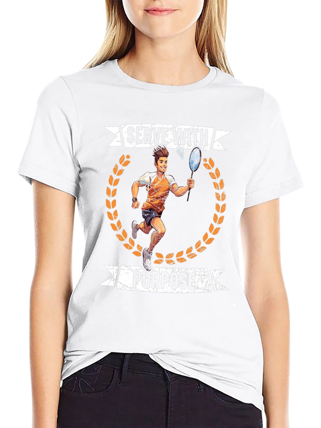 Serve With Purpose Badminton Graphic T-Shirt