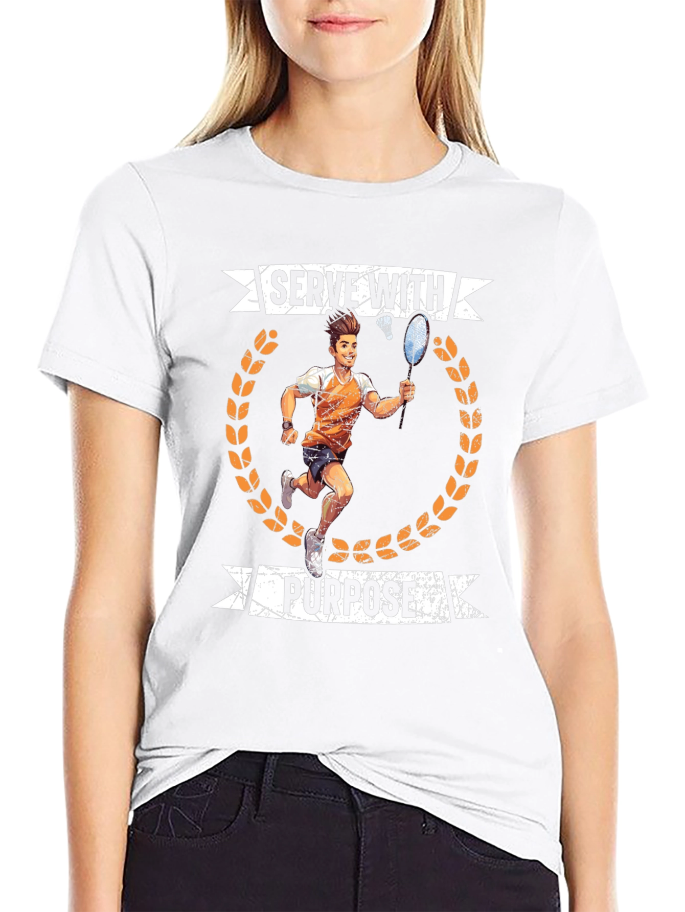 Serve With Purpose Badminton Graphic T-Shirt