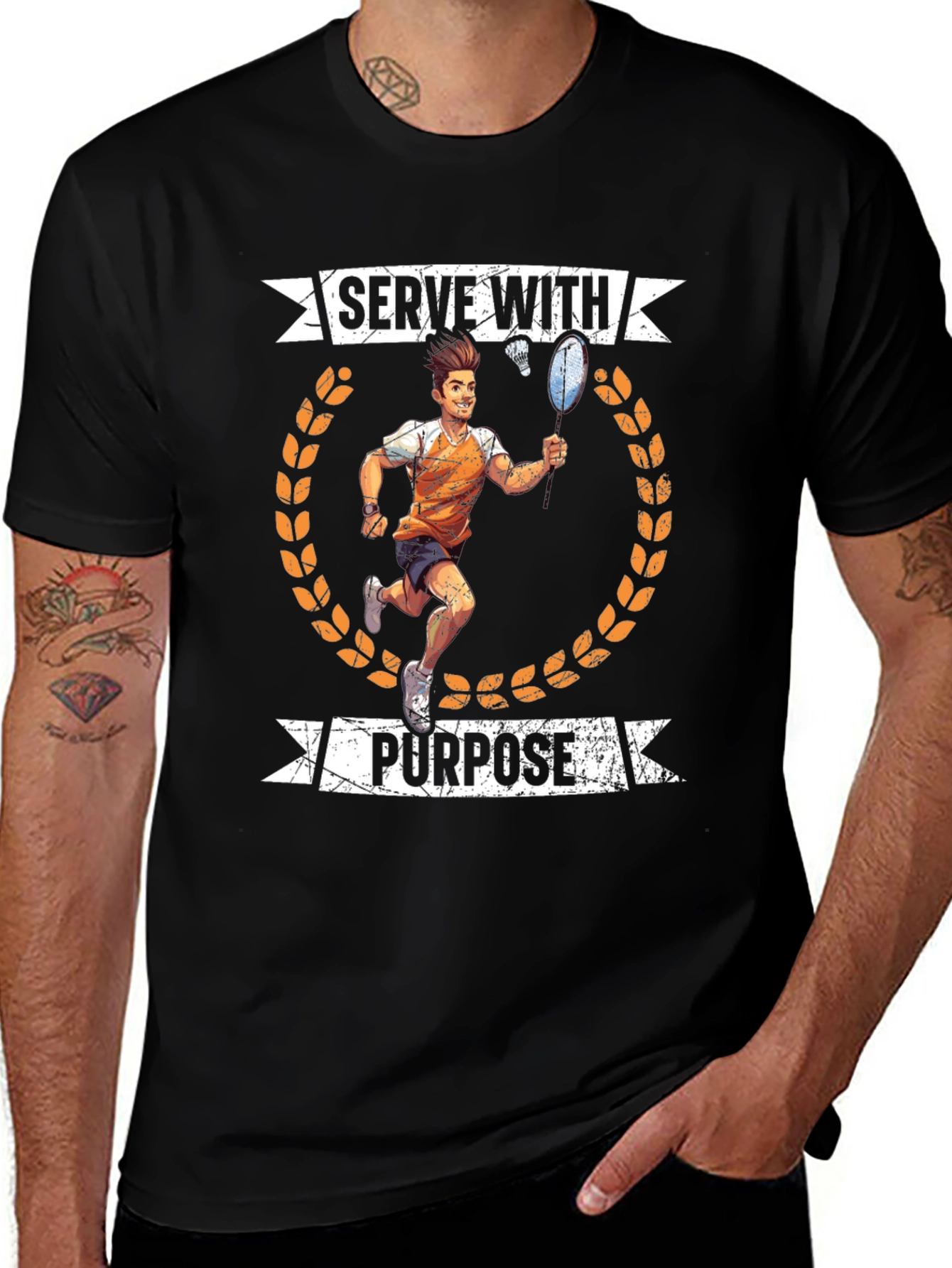 Serve With Purpose Badminton Graphic T-Shirt