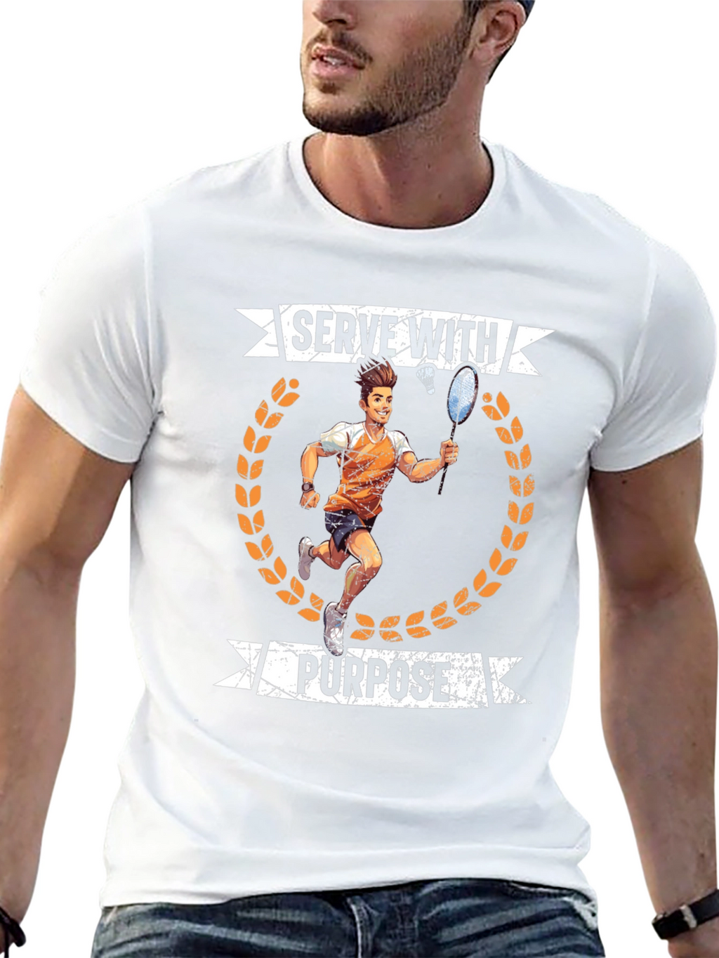 Serve With Purpose Badminton Graphic T-Shirt