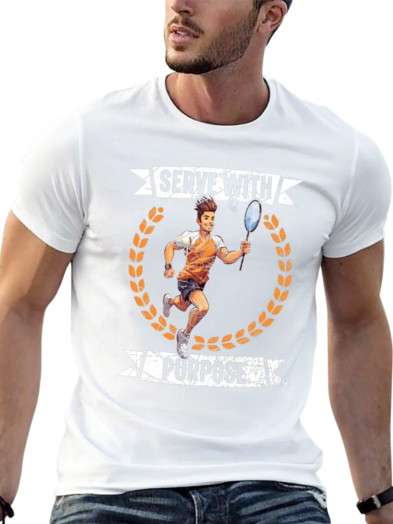 Serve With Purpose Badminton Graphic T-Shirt