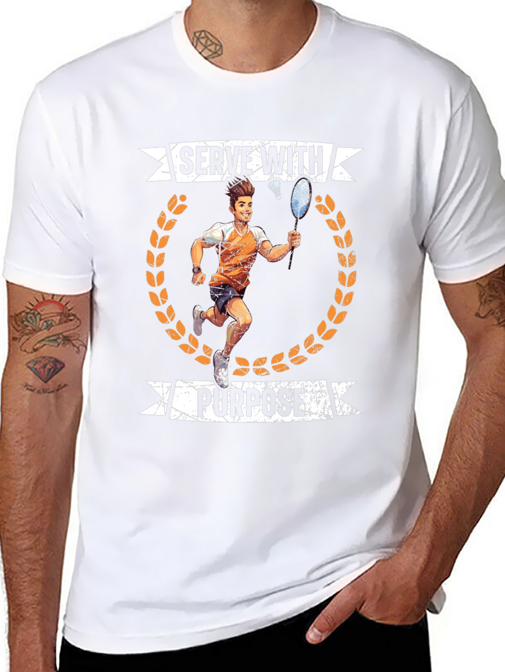Serve With Purpose Badminton Graphic T-Shirt