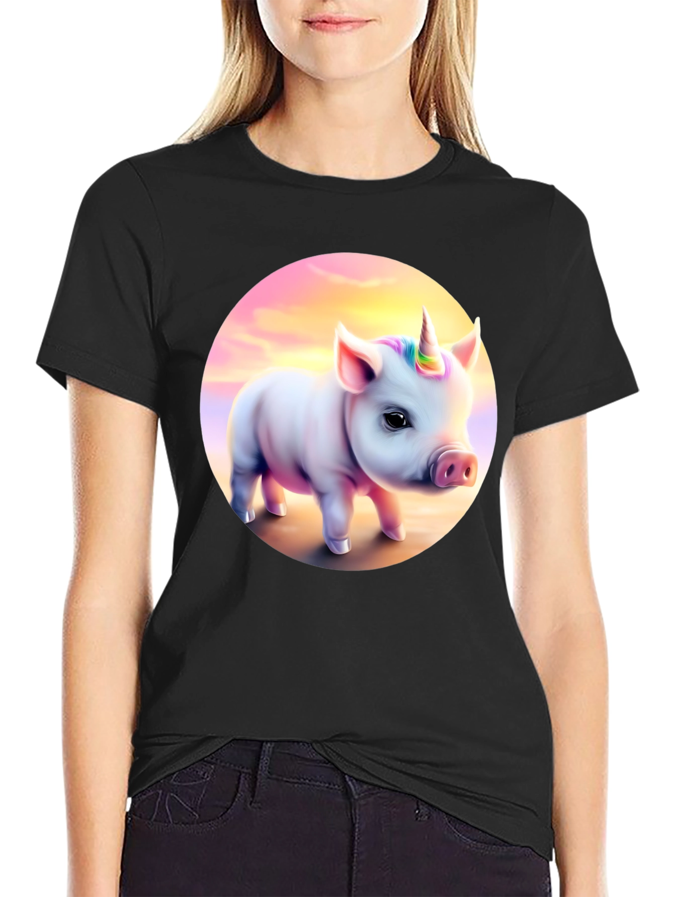 Pig Unicorn T-Shirt - Cute Animal Graphic Tee