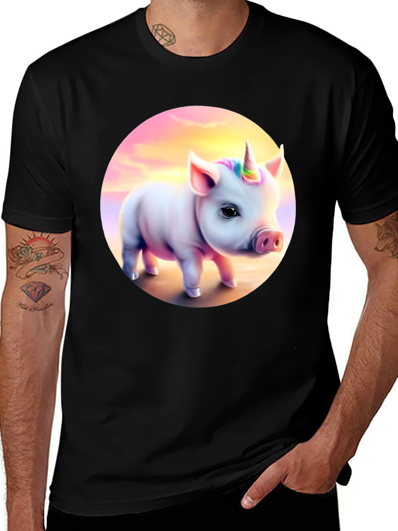 Pig Unicorn T-Shirt - Cute Animal Graphic Tee