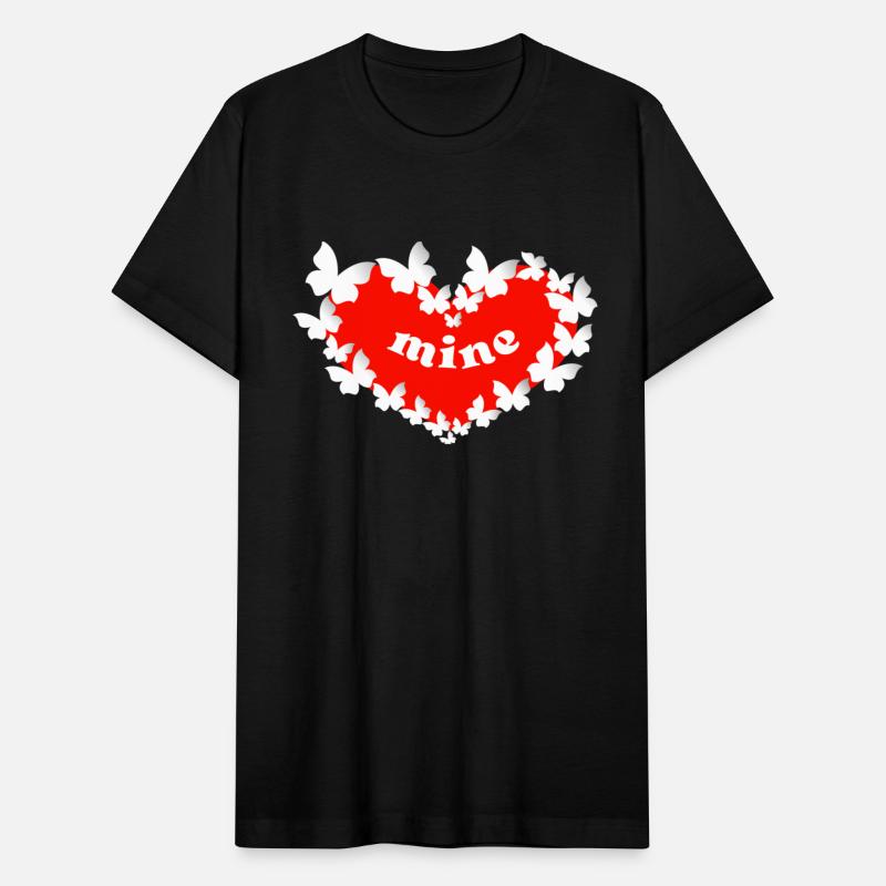 Mine. Red Heart framed by Flying Butterflyes