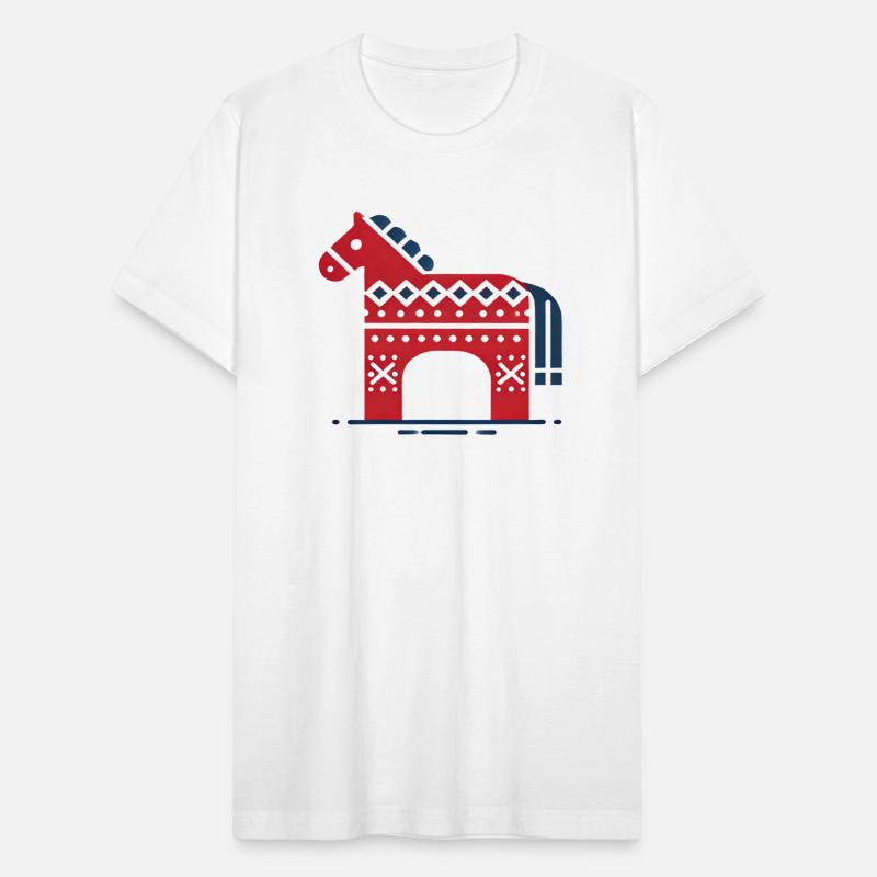 Minimalist Red Nordic Dala Horse Design
