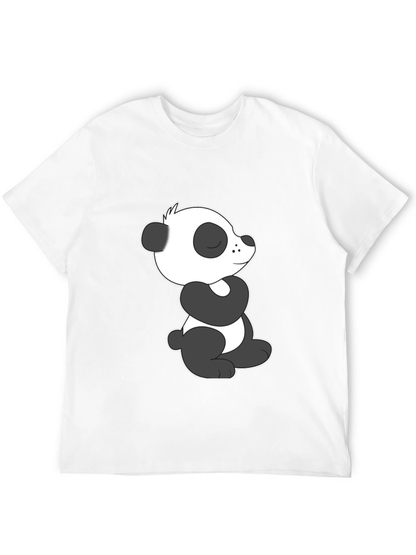 Cute Panda Graphic Black T-Shirt