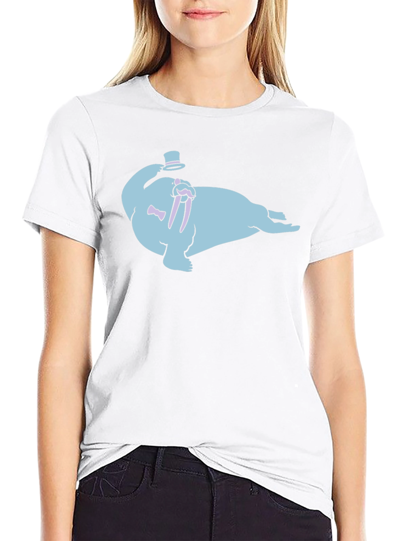 Gentleman Walrus Graphic T-Shirt - Black