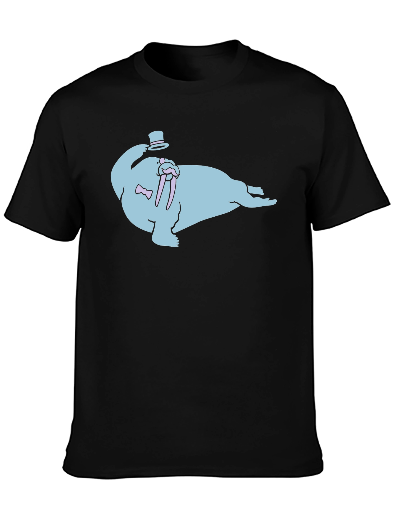 Gentleman Walrus Graphic T-Shirt - Black