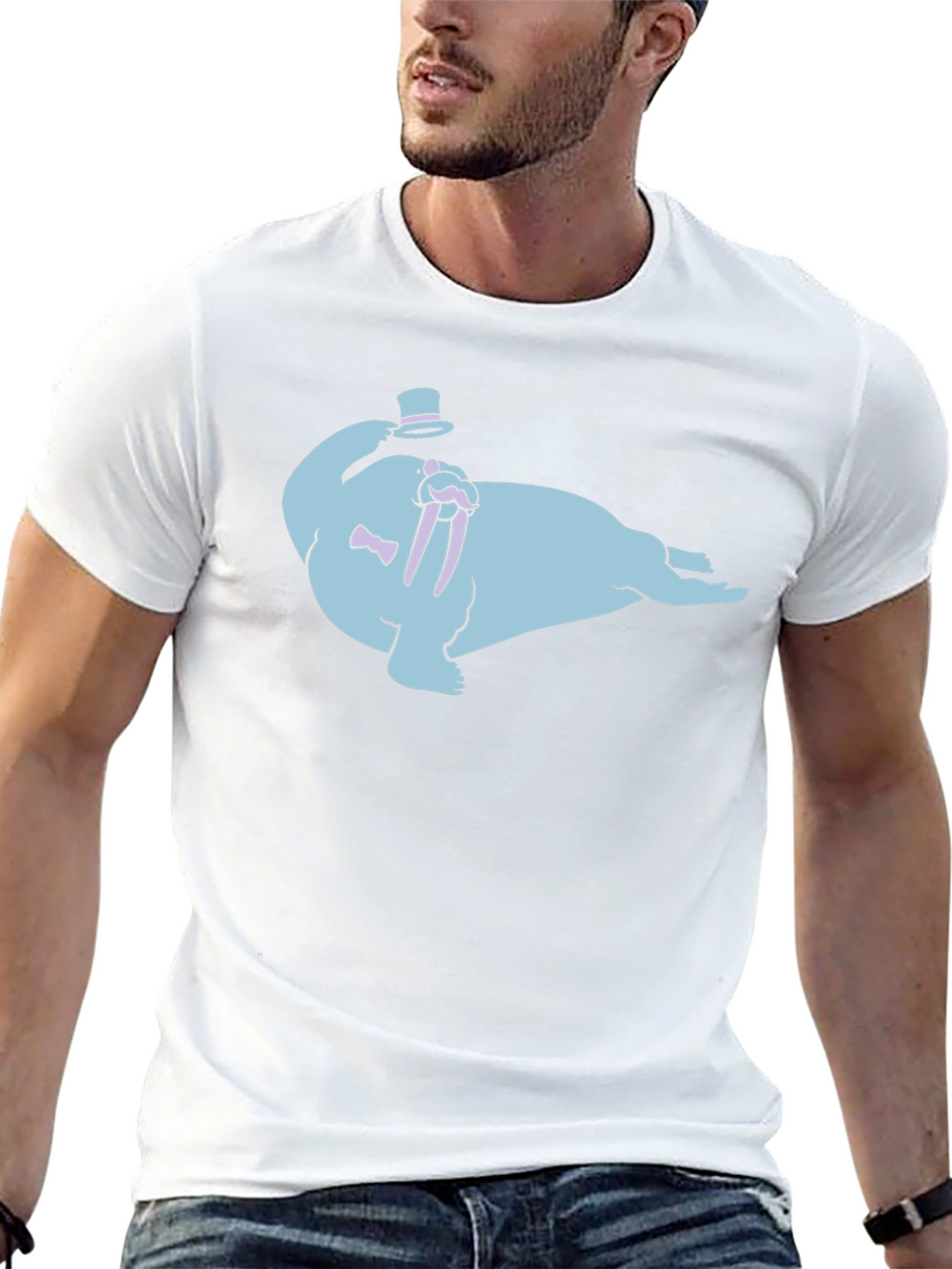 Gentleman Walrus Graphic T-Shirt - Black