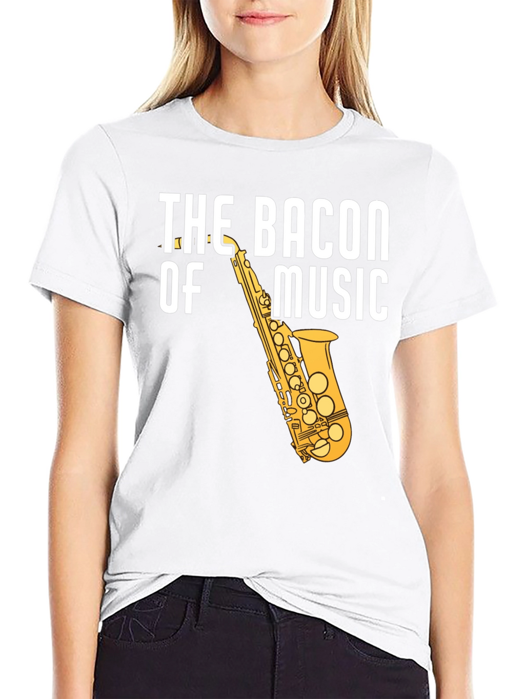 The Bacon of Music Saxophone Graphic T-Shirt