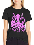 Pink Octopus Graphic T-Shirt - Sea Creature Tee