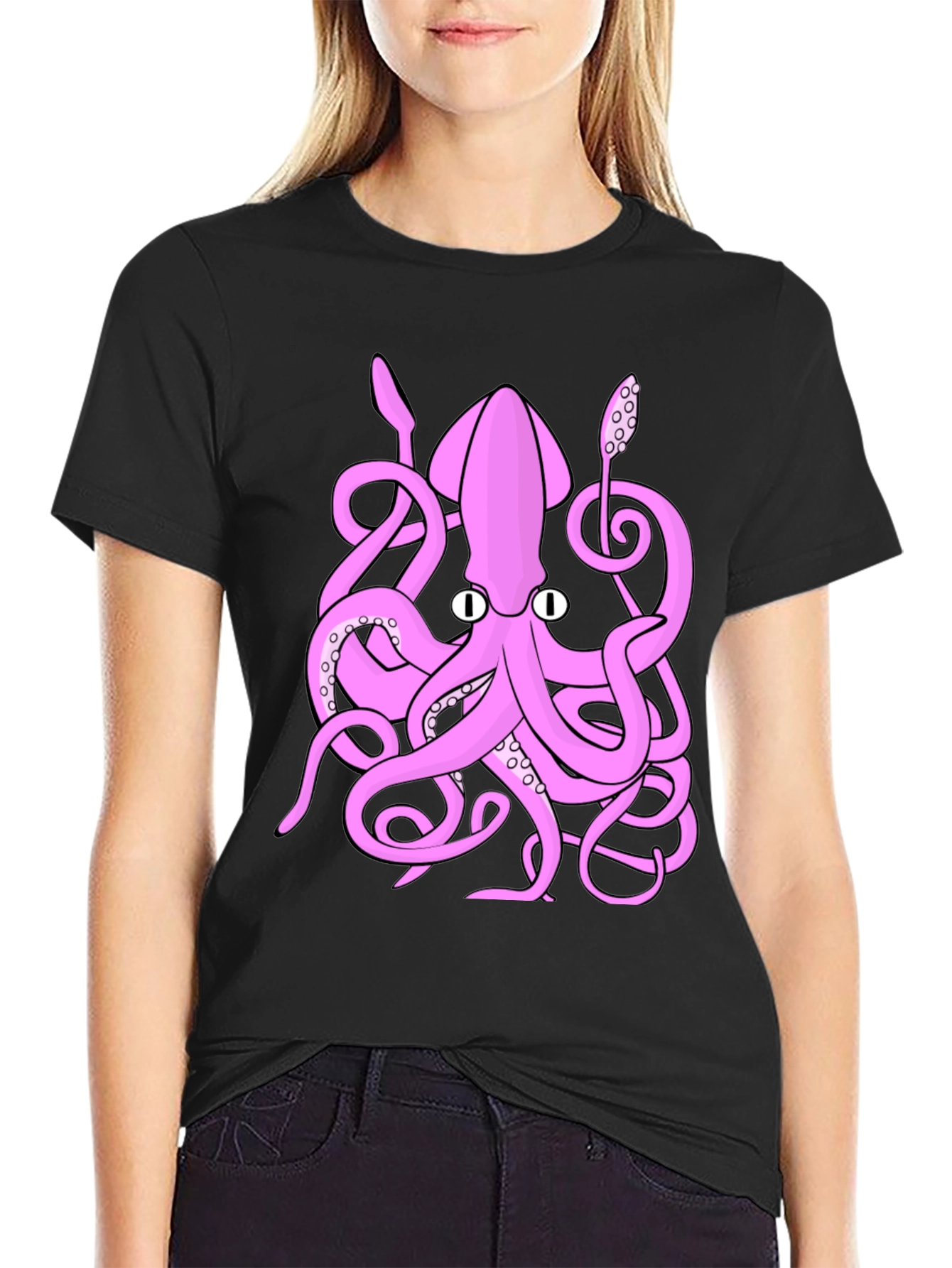 Pink Octopus Graphic T-Shirt - Sea Creature Tee