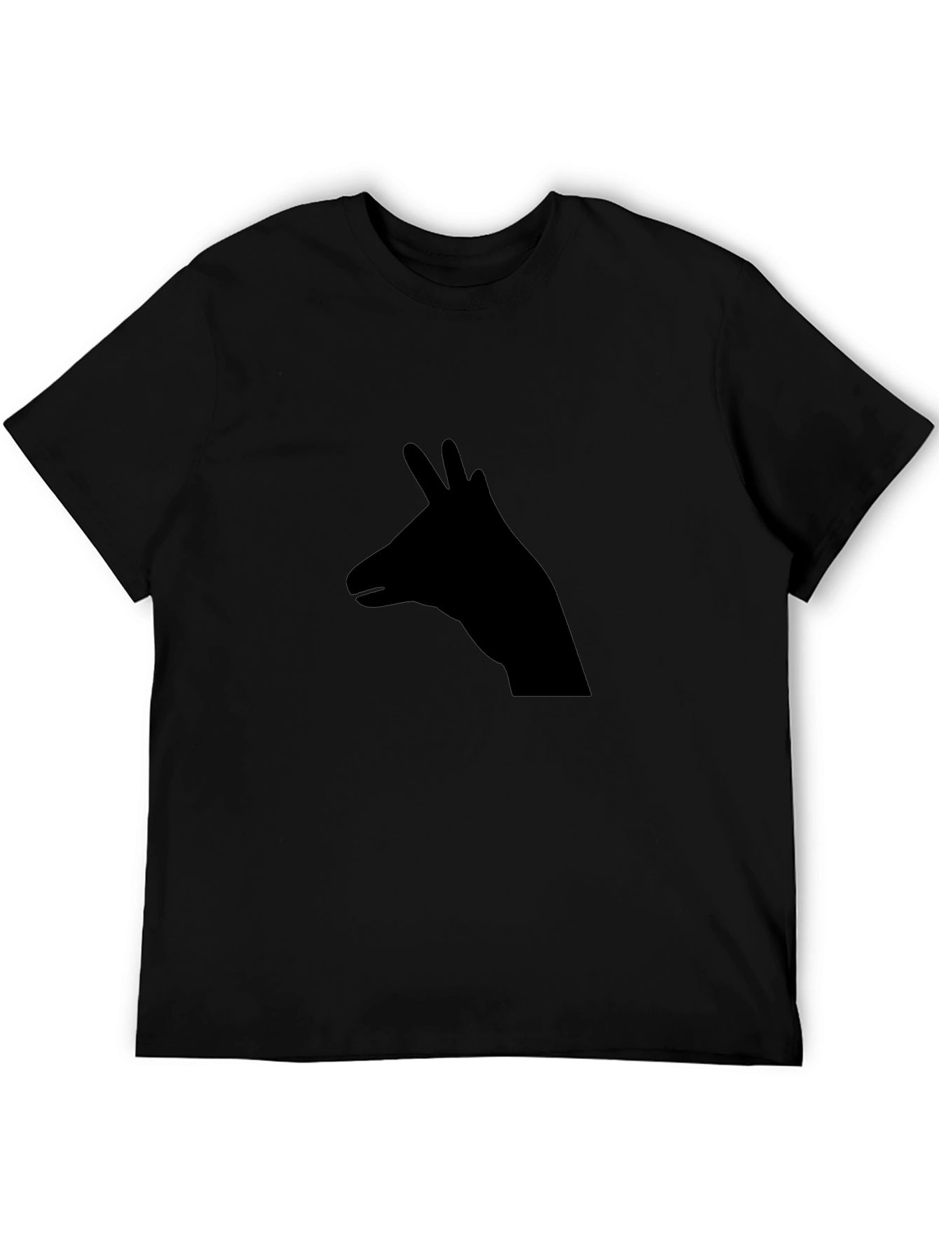 Black Llama Silhouette Graphic Tee - Casual Comfort