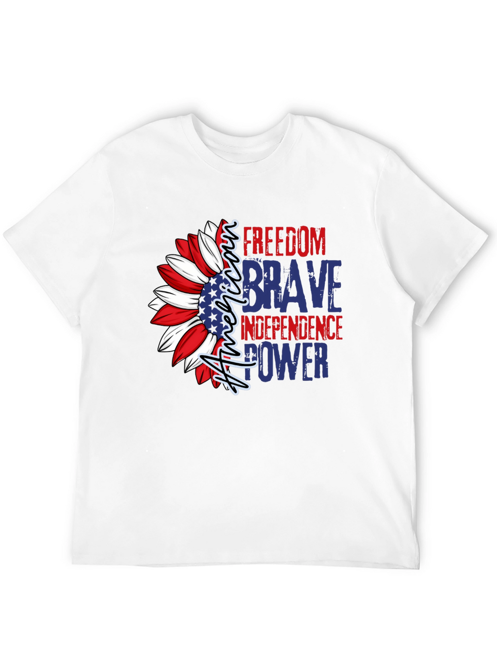 Patriotic American Sunflower Graphic T-Shirt