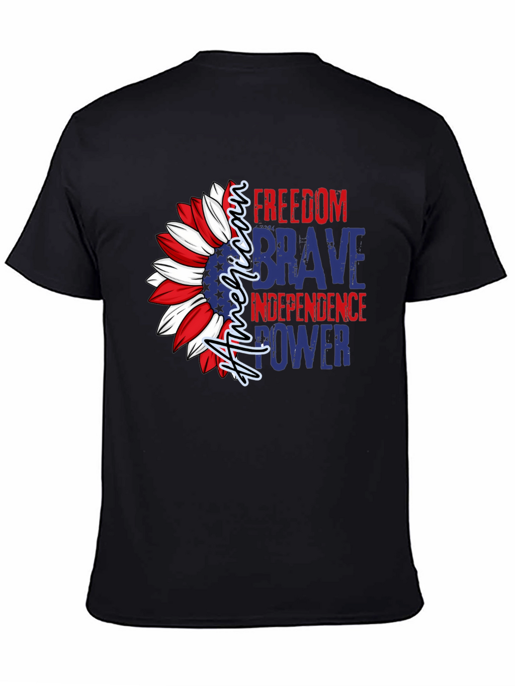 Patriotic American Sunflower Graphic T-Shirt