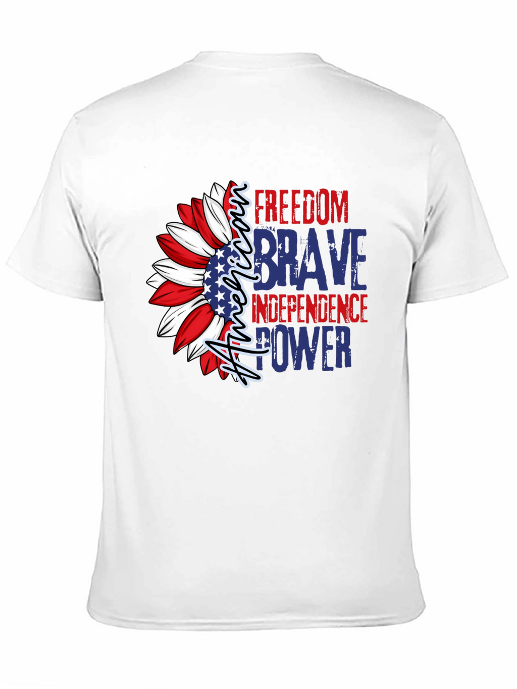 Patriotic American Sunflower Graphic T-Shirt